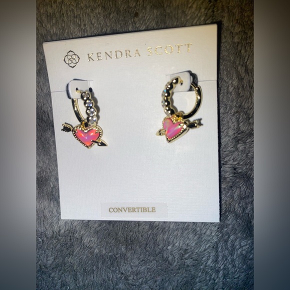 Kendra Scott Jewelry - BNWT Kendra Scott Ari Heart Arrow Gold Convertible Huggie Earrings $85